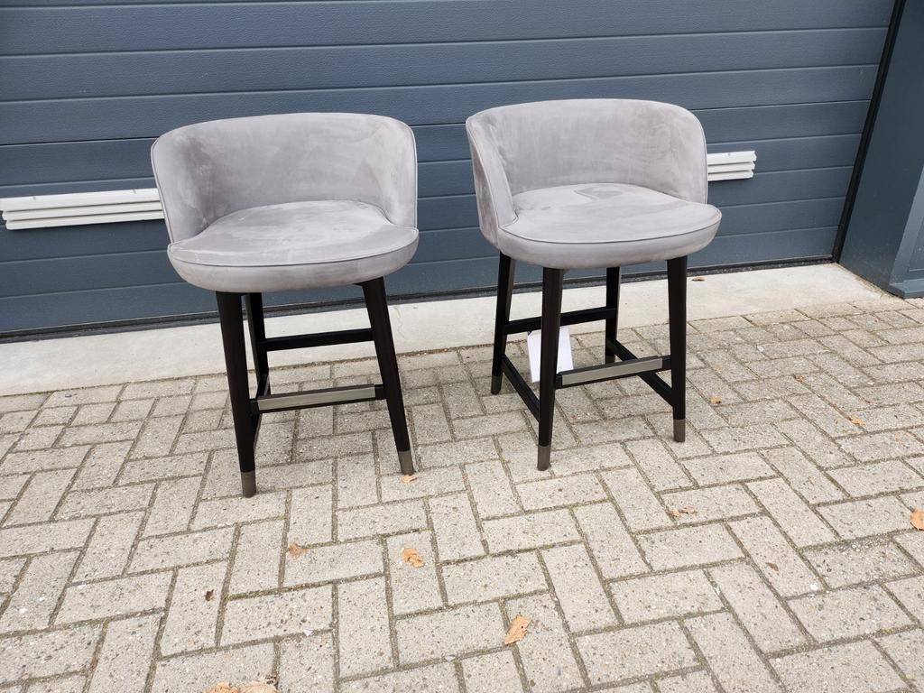 Baxter - Colette barkruk 2x by Roberto Lazzeroni, 60 tot 90 cm, Nieuw, Leer, Ophalen of Verzenden