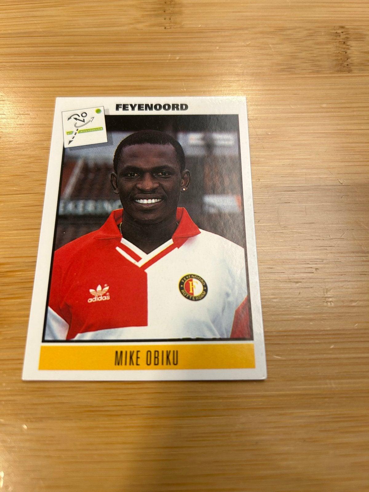 Feyenoord Mike Obiku Panini Voetbal '94 Sticker, Ophalen of Verzenden, Zo goed als nieuw, Sport