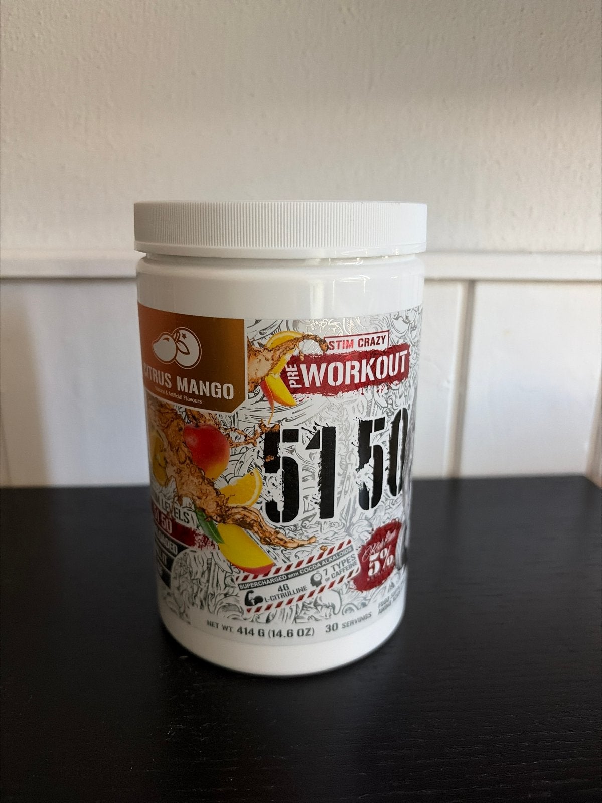 5150 Pre-Workout Citrus Mango - ONGEOPEND, Ophalen of Verzenden, Nieuw, Poeder of Drank