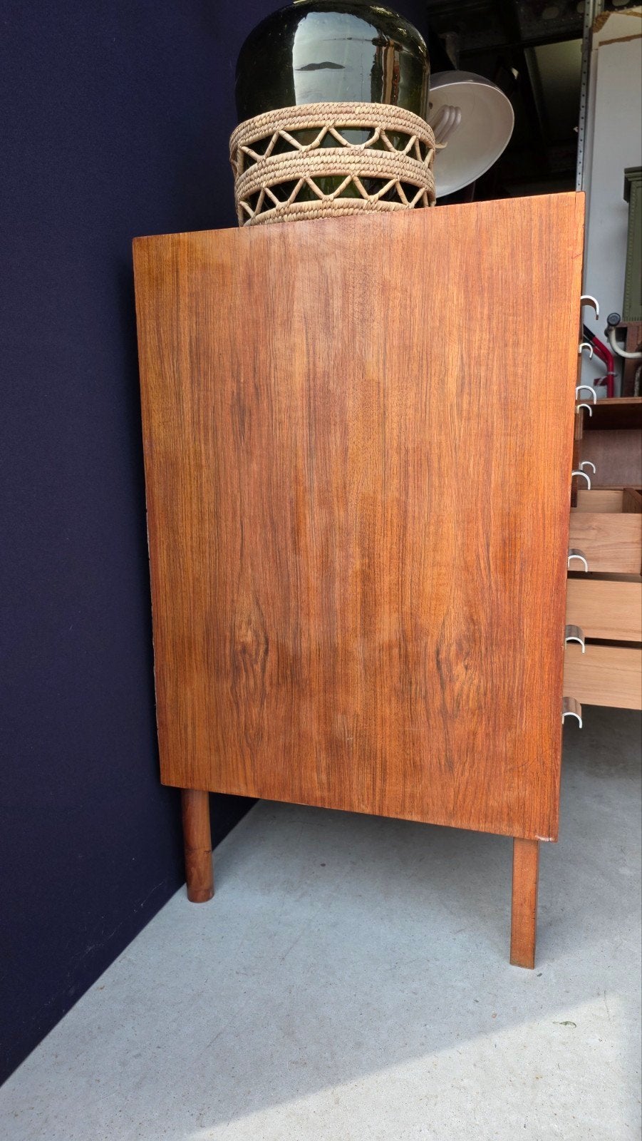 Vintage winkel ladekast, Scandinavische retro kast, dressoir, Gebruikt, 5 laden of meer, Vintage, Ophalen of Verzenden
