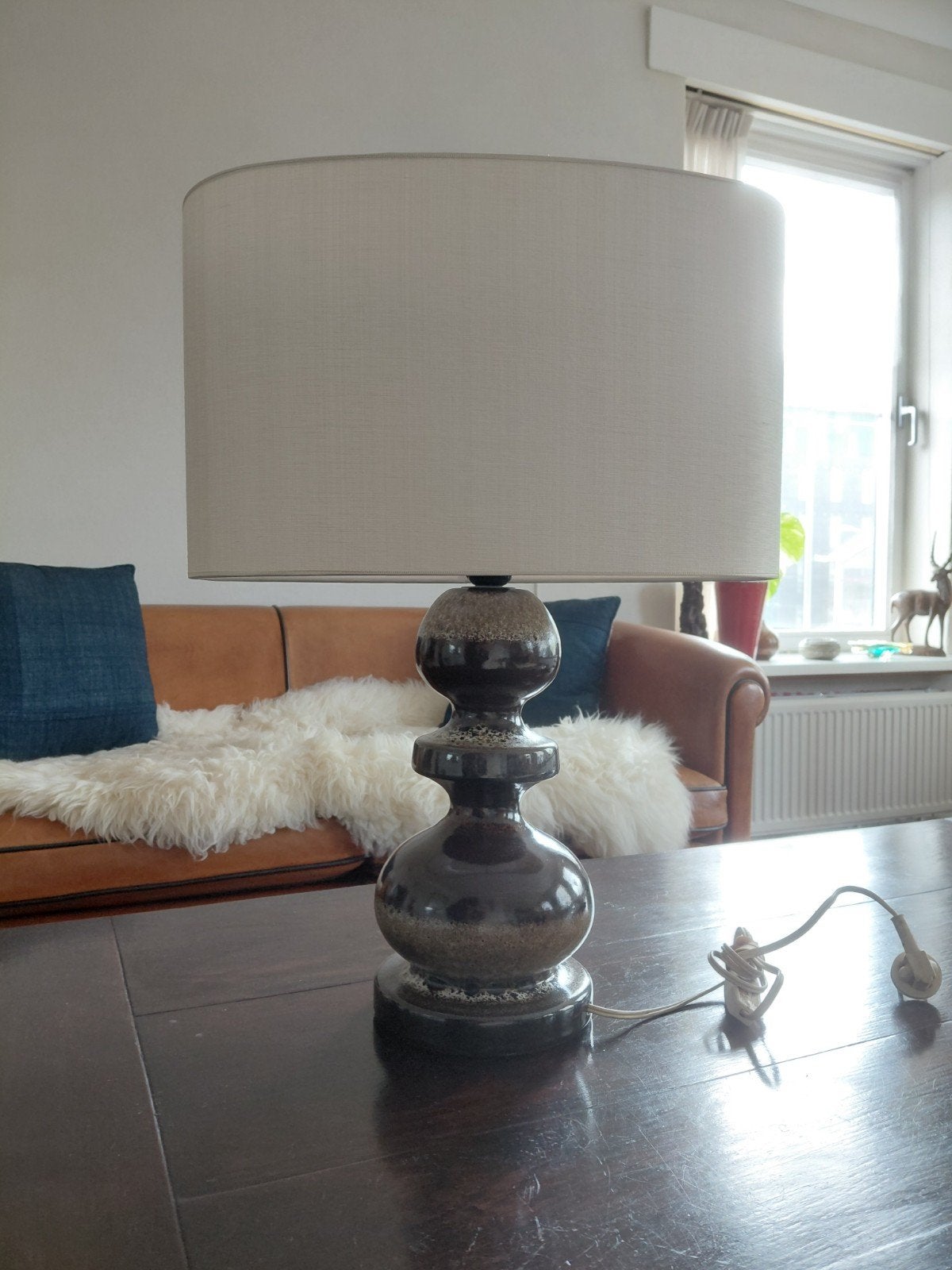 Vintage Scheurich Tafellamp 'Fat Lava' Keramiek - 31cm hoog, Antiek en Kunst, Ophalen of Verzenden