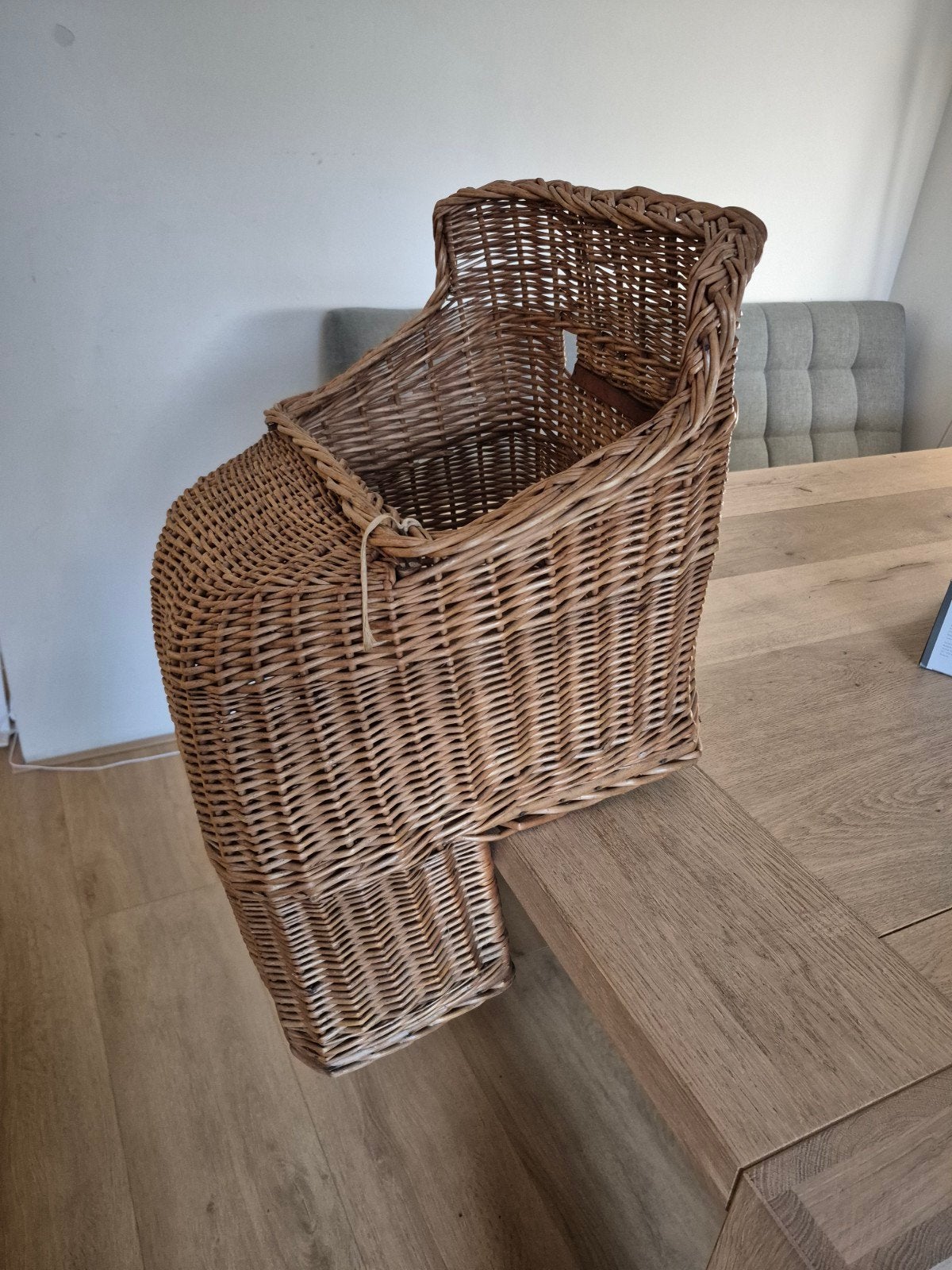 Vintage rieten fietsmand voor hond of bagage, Ophalen