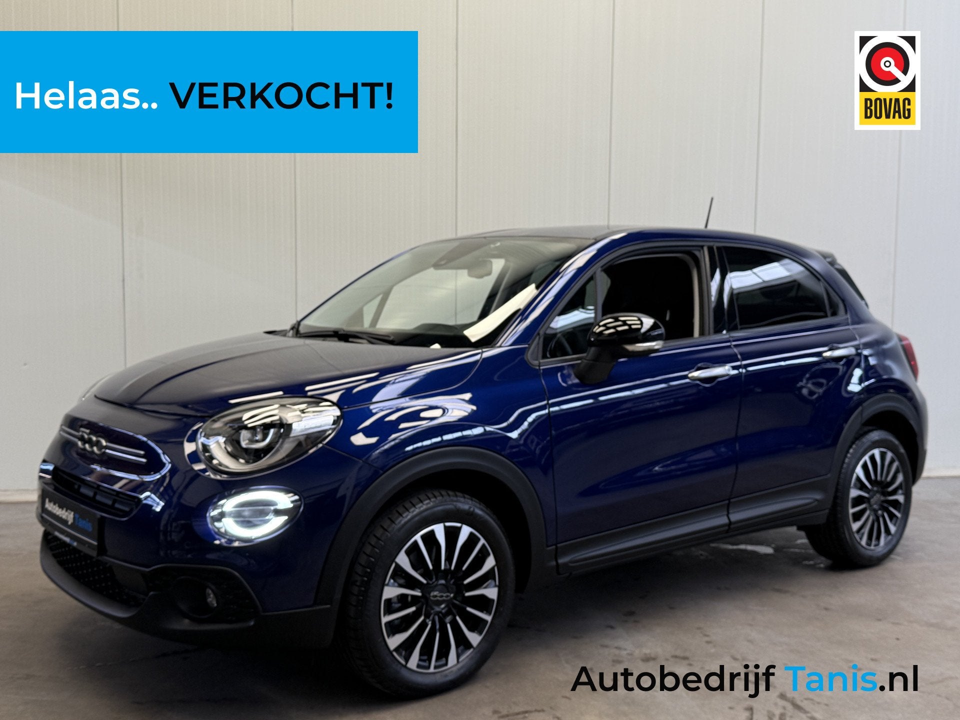 Fiat 500X 1.5 Hybrid 130 PK AIRCO/ECC-NAVI by CARPLAY-CRUISE, Auto's, Gebruikt, 4 cilinders, Blauw, 500X
