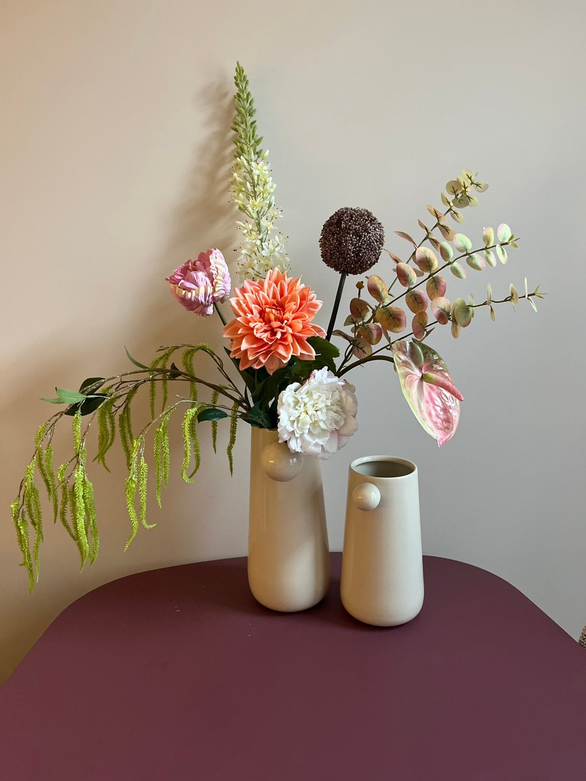 Dutchbone Dot vazen, Huis en Inrichting, Ophalen of Verzenden, Nieuw, Beige