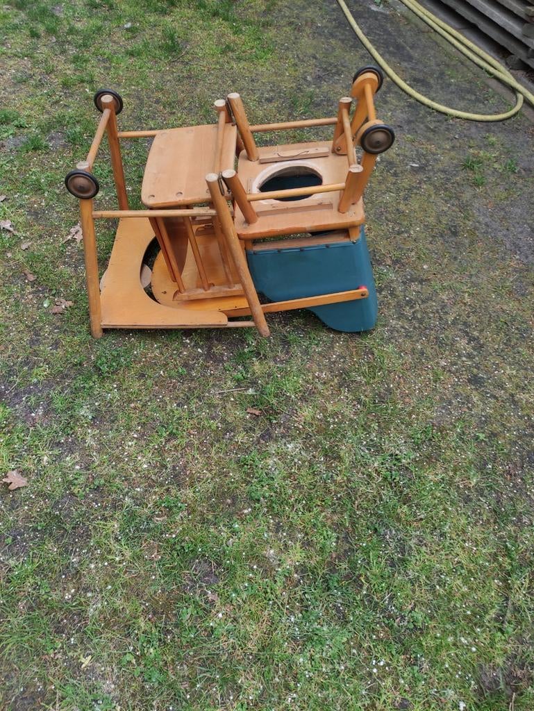 Bolderkar van hout, inclusief wielen, Ophalen, Gebruikt