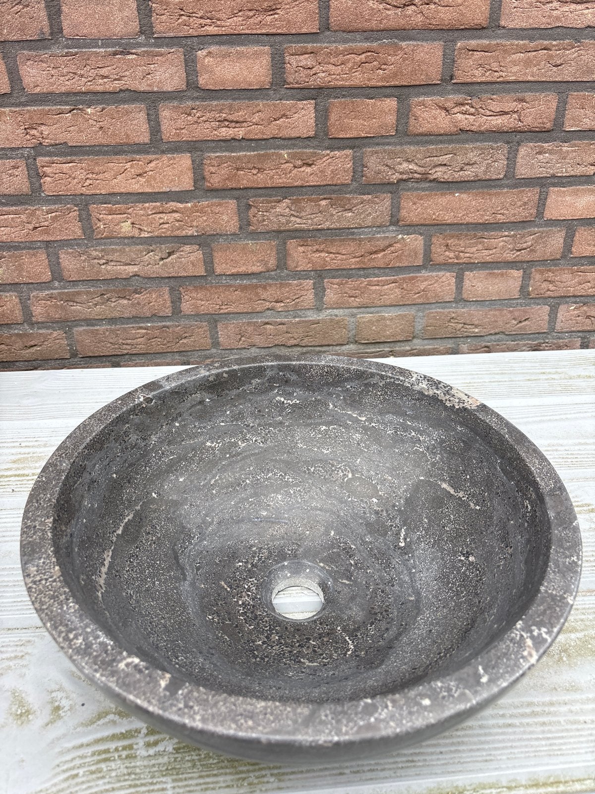 Ronde opbouw waskom van natuursteen - 40 cm, Ophalen, Nieuw, Steen, Wastafel