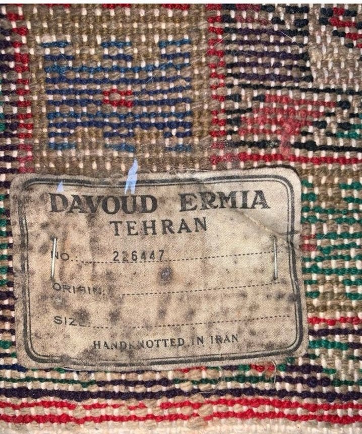Handgeknoopt Perzisch tapijt Davoud Ermia Teheran, Gebruikt, 100 tot 150 cm, Rechthoekig, Rood