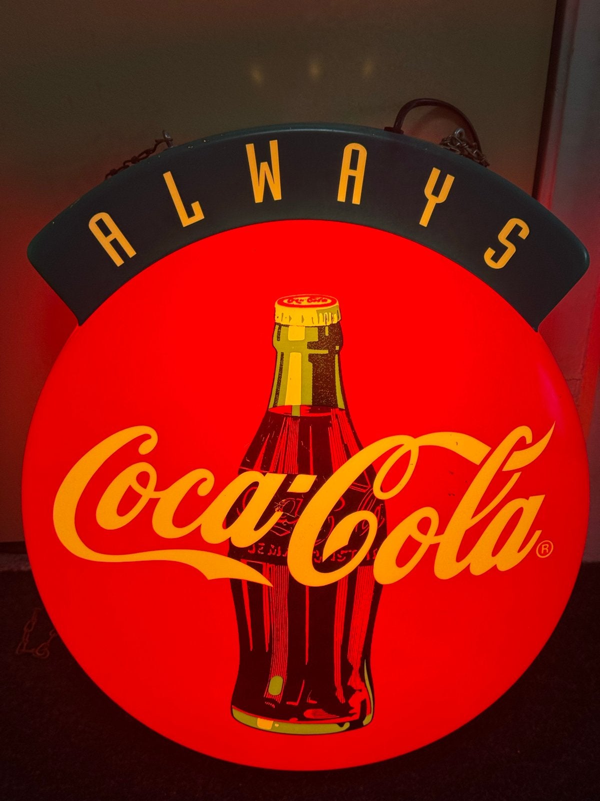 Vintage Coca-Cola 'Always' Lichtbak Reclamebord, Ophalen, Gebruikt, Lichtbak of (neon) lamp