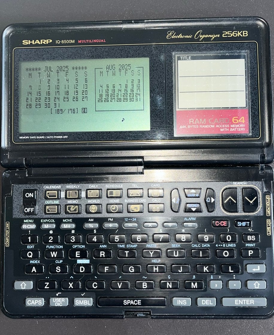 Sharp Electronic Organizer IQ-8500M 256KB met hoes, Computers en Software, Ophalen of Verzenden, Gebruikt