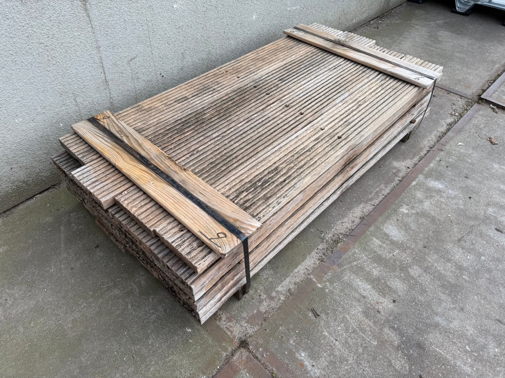9 Azobe Vlonderplanken * Brugdekdelen, Tuin en Terras, Ophalen, Planken, Zo goed als nieuw, Hardhout