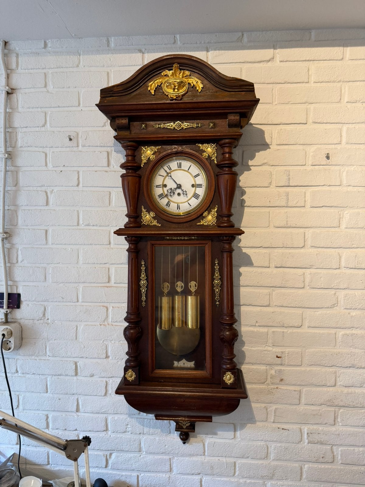 Te koop 3gewkter Regulatur gb hoog 135cm, Antiek en Kunst, Antiek | Klokken, Ophalen of Verzenden