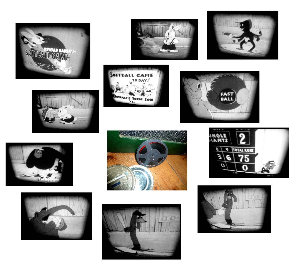 8mm film Cartoon Oswald Softball Game 1940 - N8 - 60 mtr, Ophalen of Verzenden, 8mm film