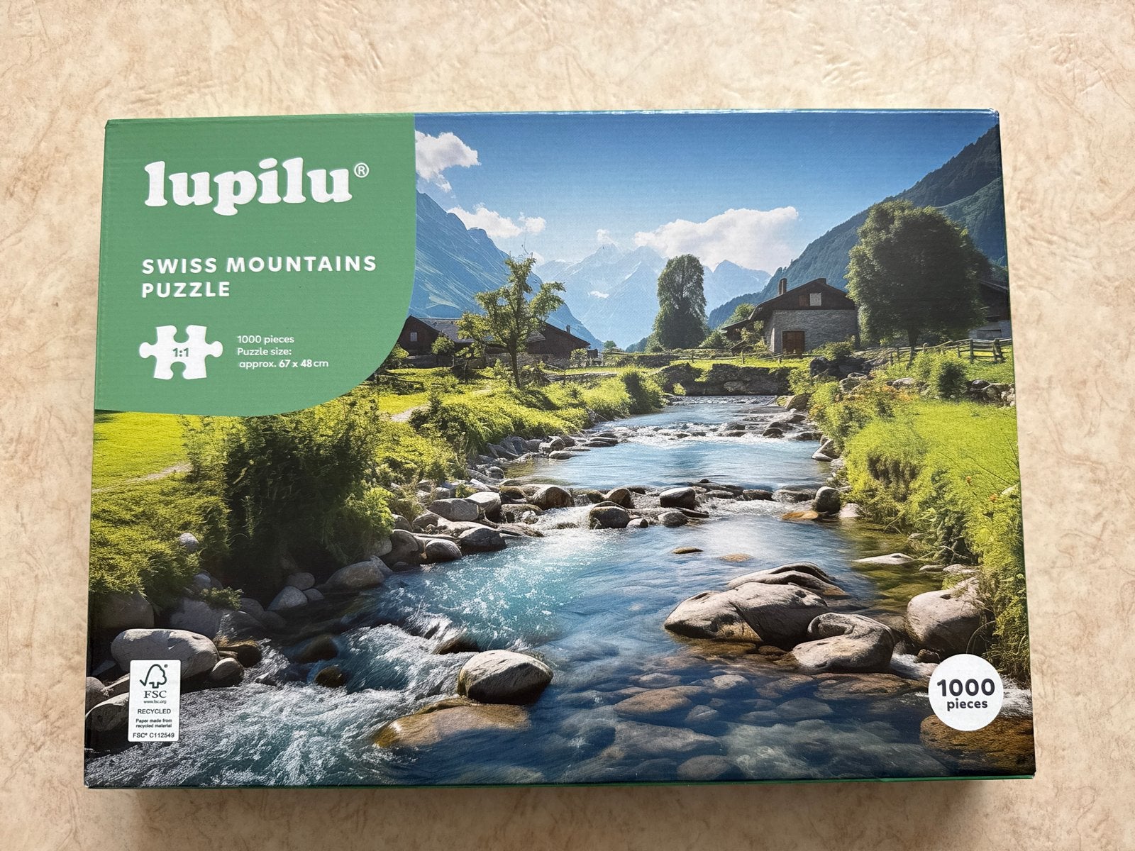 Lupilu Swiss Mountains Legpuzzel 1000 Stukjes, Ophalen of Verzenden, 500 t/m 1500 stukjes, Nieuw, Legpuzzel