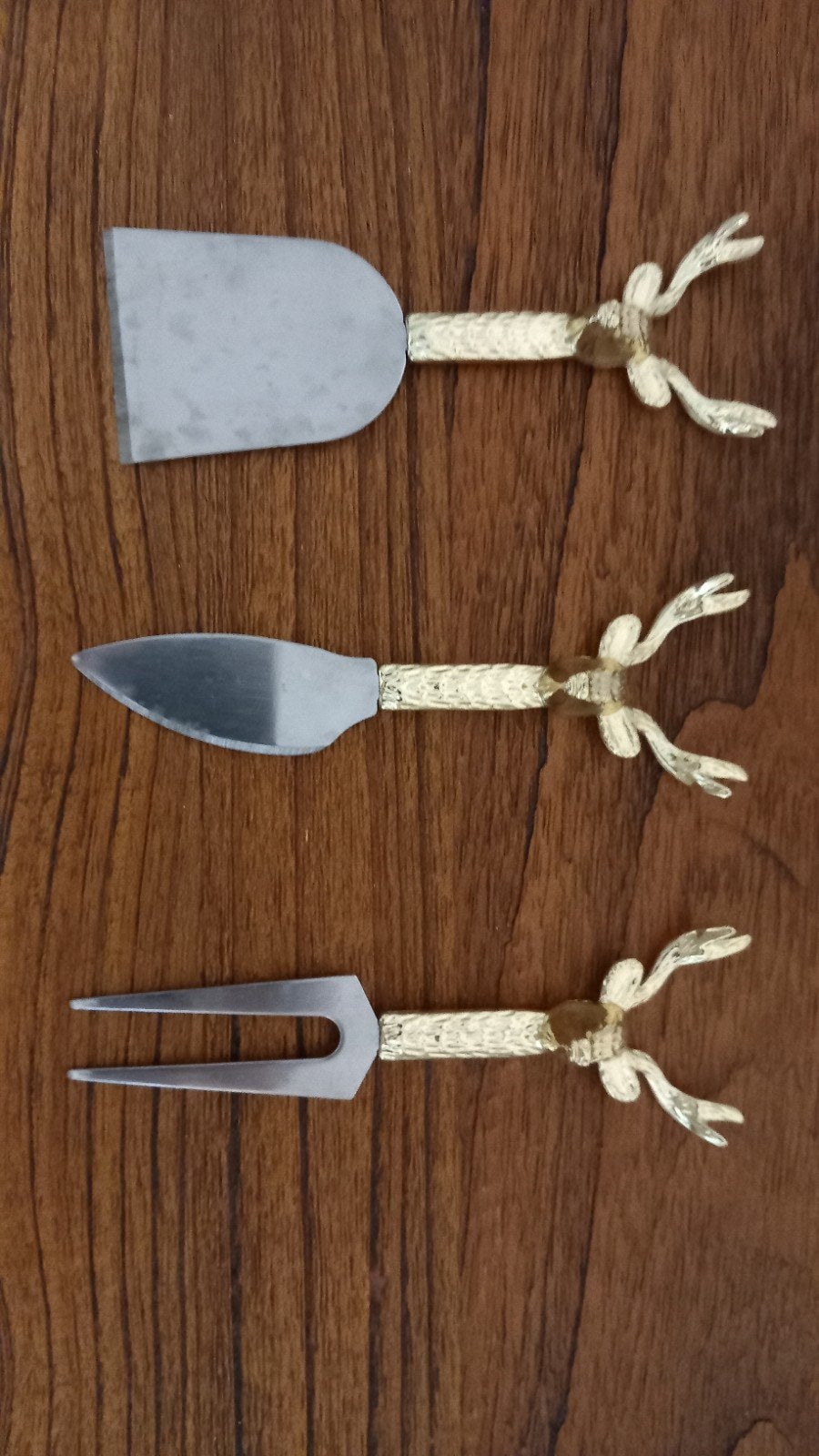 Hertenkop Kaasmesjes Set - 3-delig, Nieuw, Ophalen of Verzenden, Rvs of Chroom, Overige merken