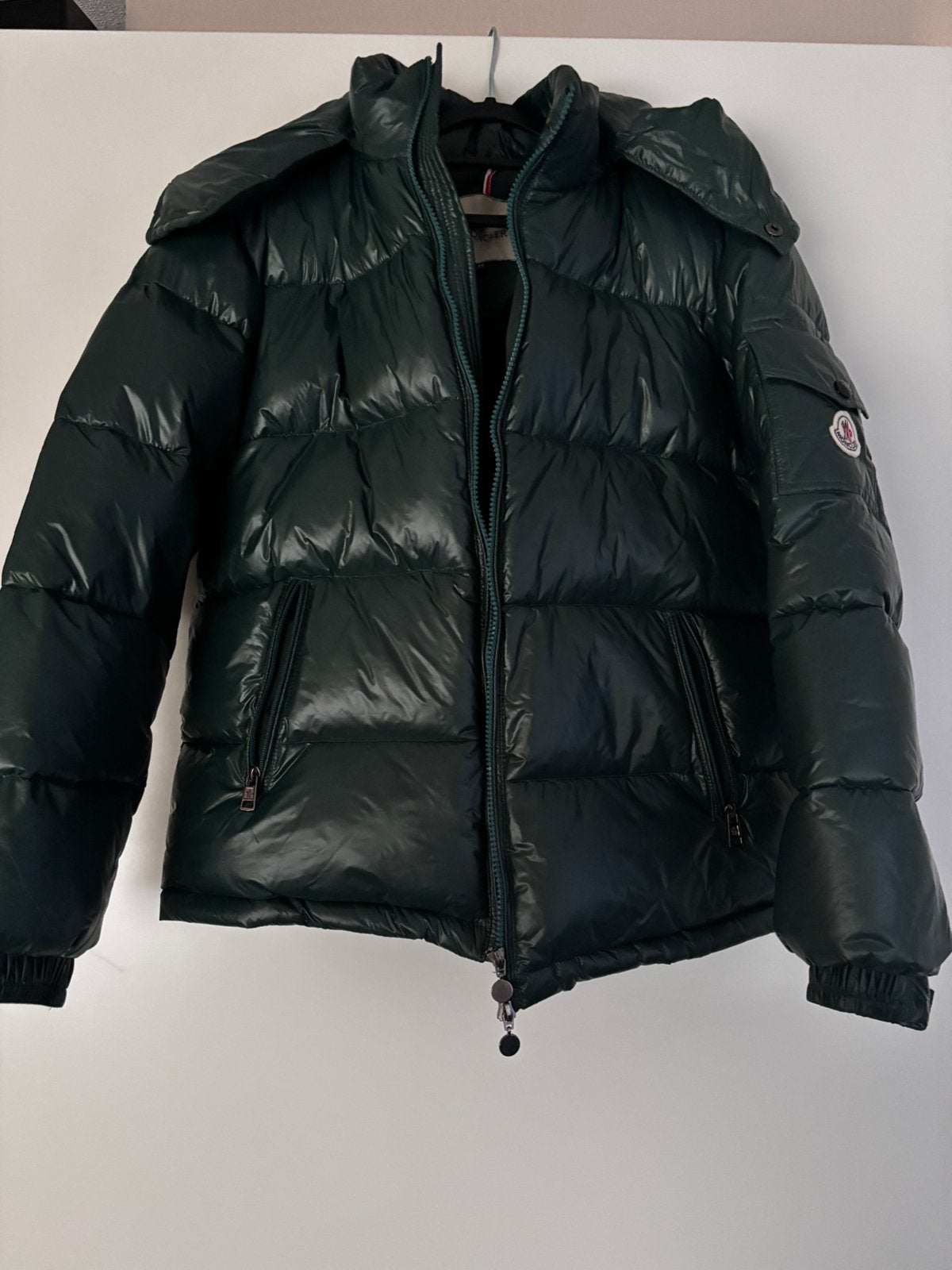 Moncler jas M valt als S, Kleding | Heren, Ophalen, Zo goed als nieuw, Zwart