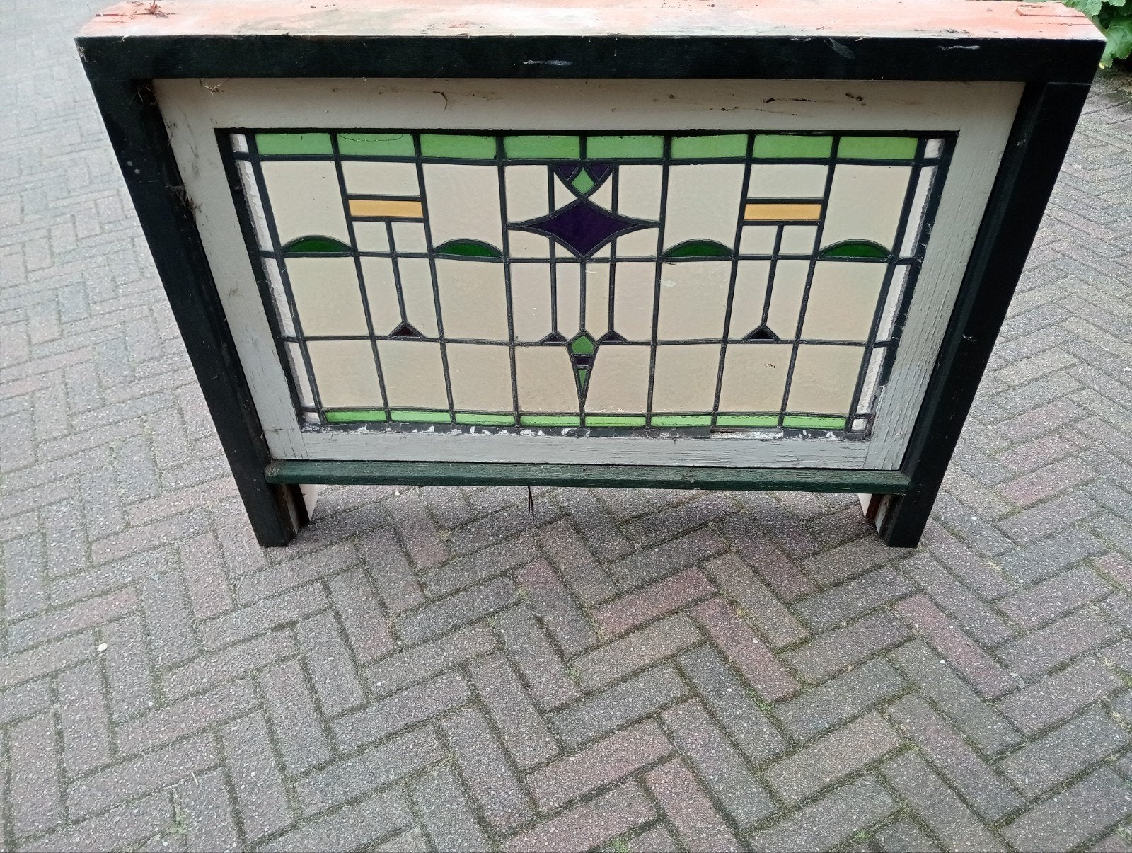 Groot glas in lood raam zo te plaatsen!! 175 euro!!, Doe-het-zelf en Verbouw, Glas en Ramen, Ophalen of Verzenden, Gevelraam of Ruit
