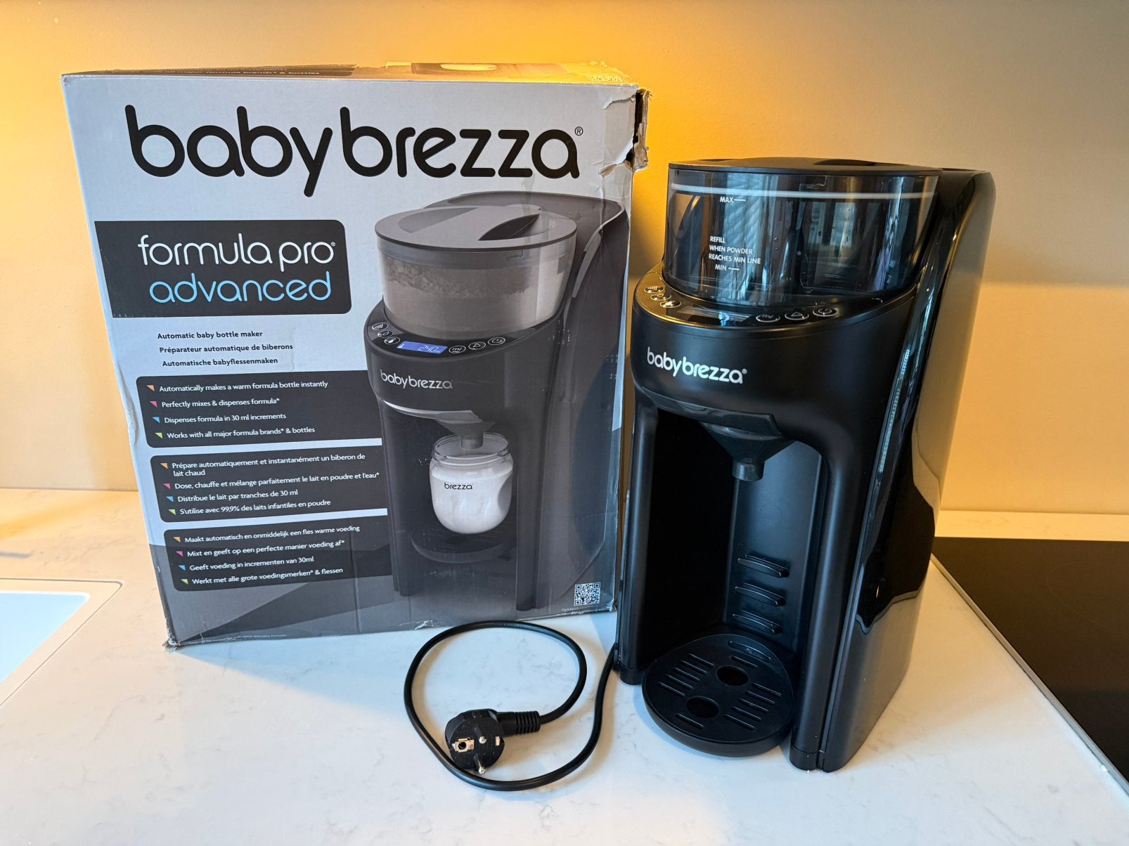 Baby Brezza Pro Advanced Zwart - ZGAN in originele doos, Kinderen en Baby's, Babyvoeding en Toebehoren, Ophalen of Verzenden, Zo goed als nieuw
