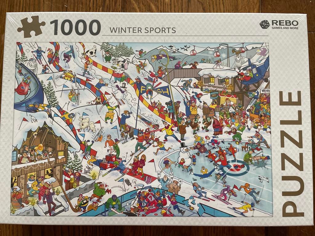 Nieuwe Puzzel 1000 Stukjes - Winter Sports (Rebo), Ophalen of Verzenden, 500 t/m 1500 stukjes, Nieuw, Legpuzzel