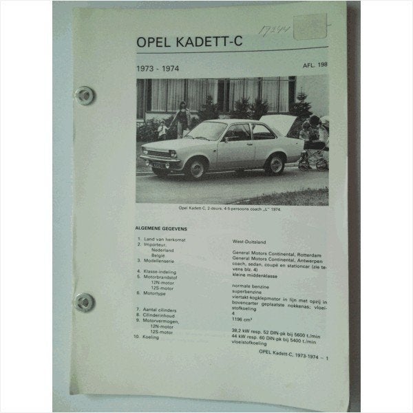 Opel Kadett C Vraagbaak losbladig 1973-1974 #2 Nederlands, Boeken, Auto's | Boeken, Ophalen of Verzenden, Gelezen, Opel