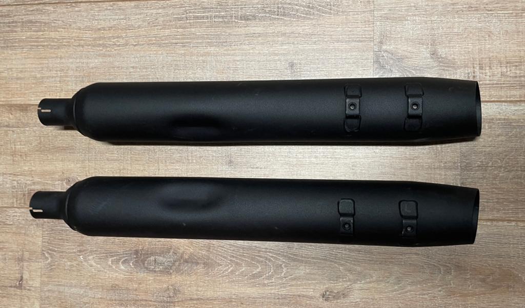 Mat zwarte orginele einddemperset Harley Davidson, Motoren, Ophalen of Verzenden, Gebruikt