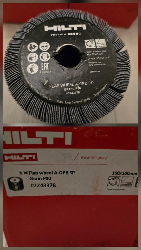 Hilti 3 stuks lamellenschijf A-GPB SP 100x100, korrel 80, Ophalen of Verzenden, Nieuw