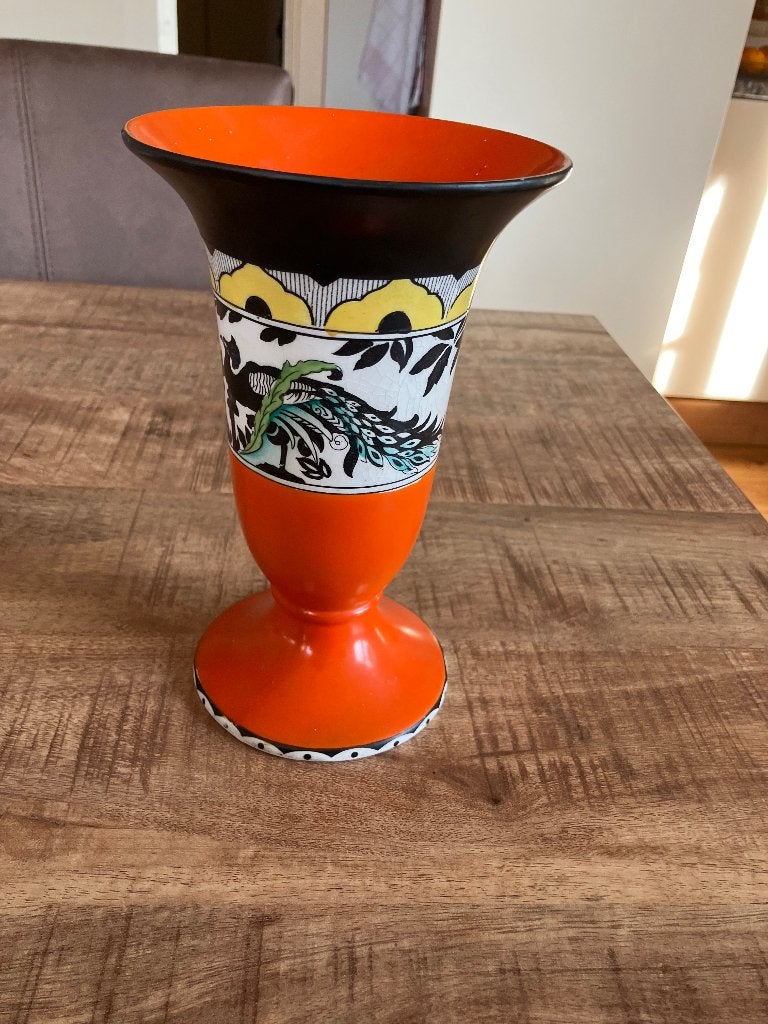 Vintage Peacock Rialto-Ware vaas, 22 cm hoog, Antiek en Kunst, Ophalen of Verzenden