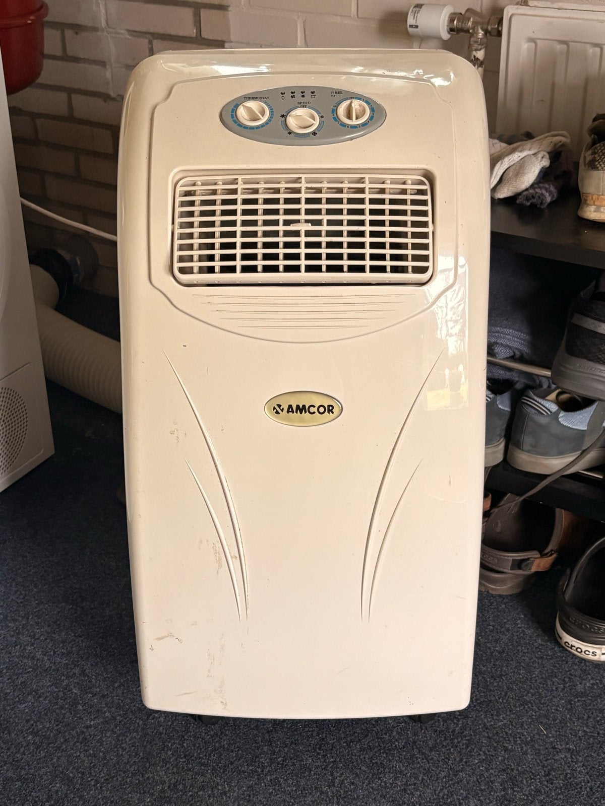 Mobiele airco Amcor AC-10000M voor ruimtes tot 45m2, Witgoed en Apparatuur, Airco's, Ophalen, Gebruikt, Minder dan 60 m³, Timer