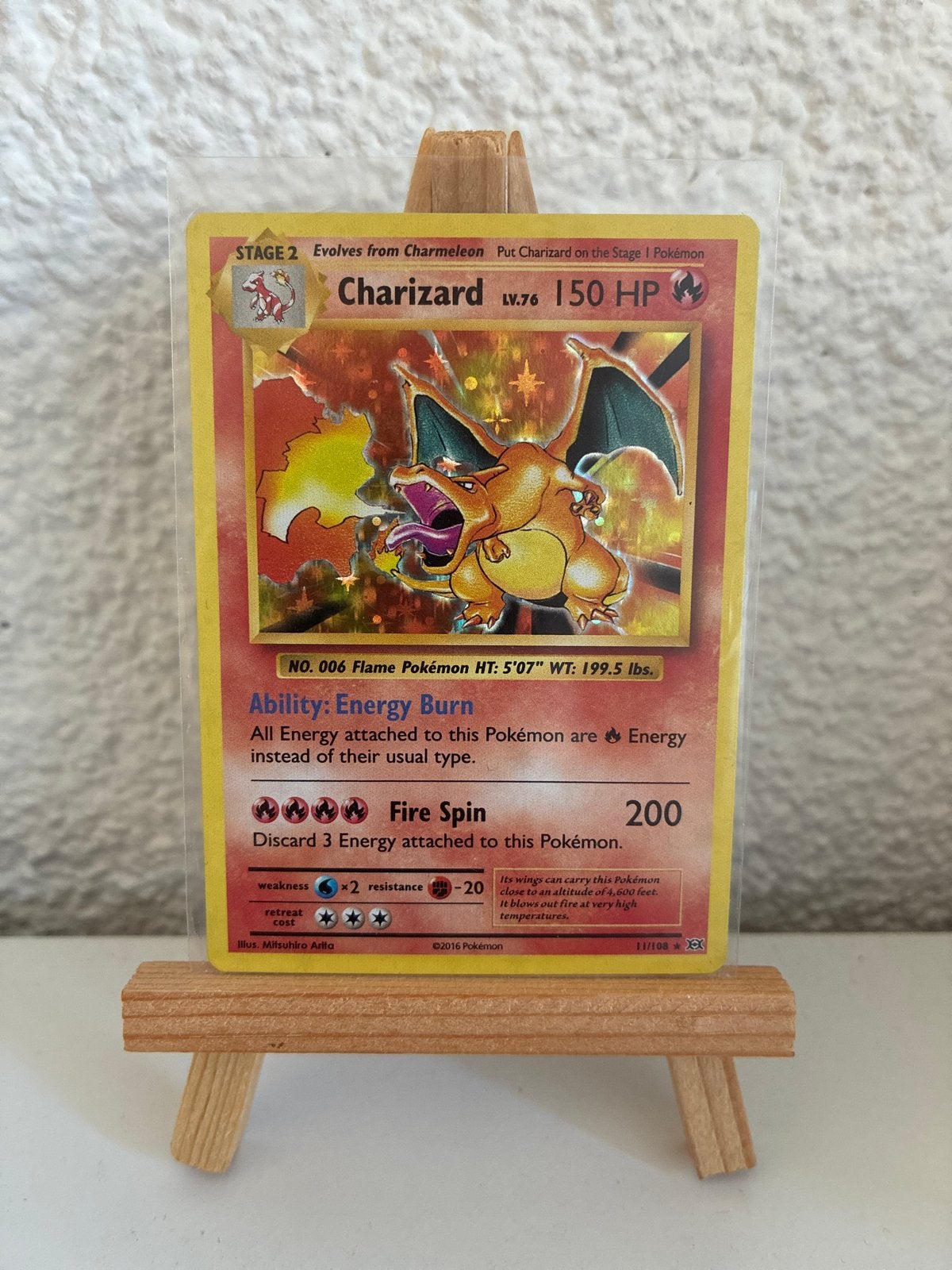 Pokémon Charizard 11/108 XY Evolutions Holo, Ophalen, Zo goed als nieuw, Losse kaart, Foil