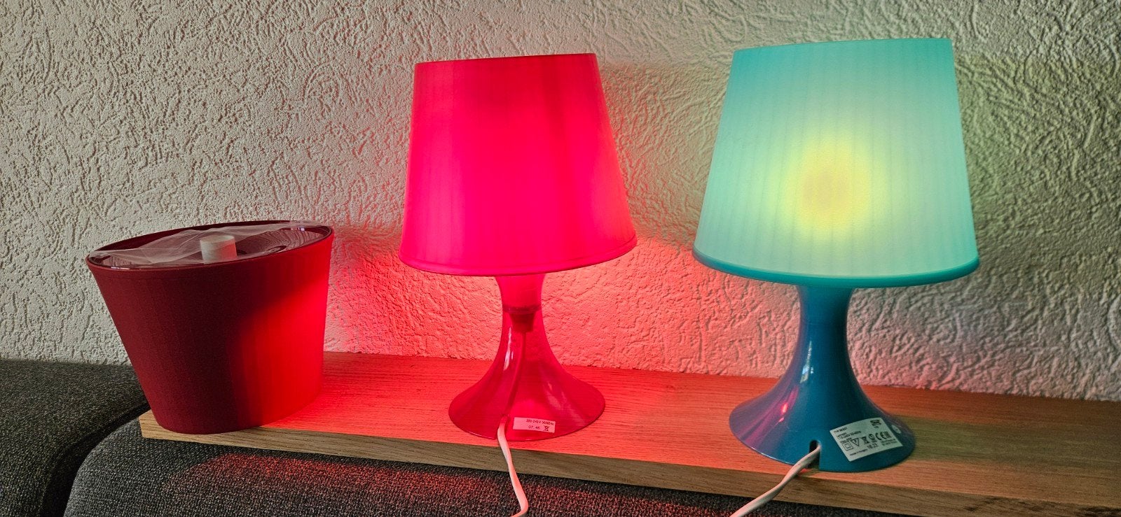 3x Vintage IKEA Lampan tafellamp B0201 - Rood & Blauw, Ophalen of Verzenden, Gebruikt, Kunststof