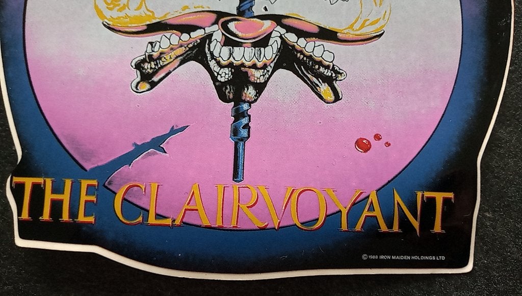 Iron Maiden mooie vintage 1988 The Clairvoyant sticker st18, Ophalen of Verzenden, Nieuw, Overige typen