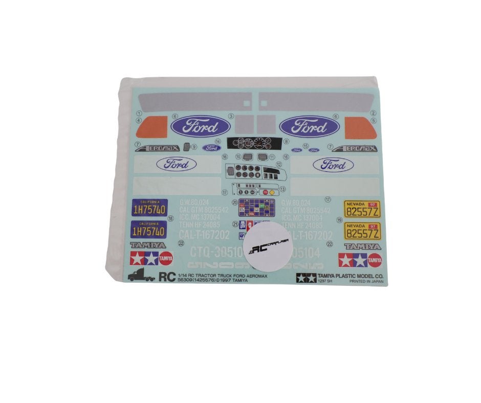 Tamiya 1/14 Ford Aeromax stickers nieuw rc