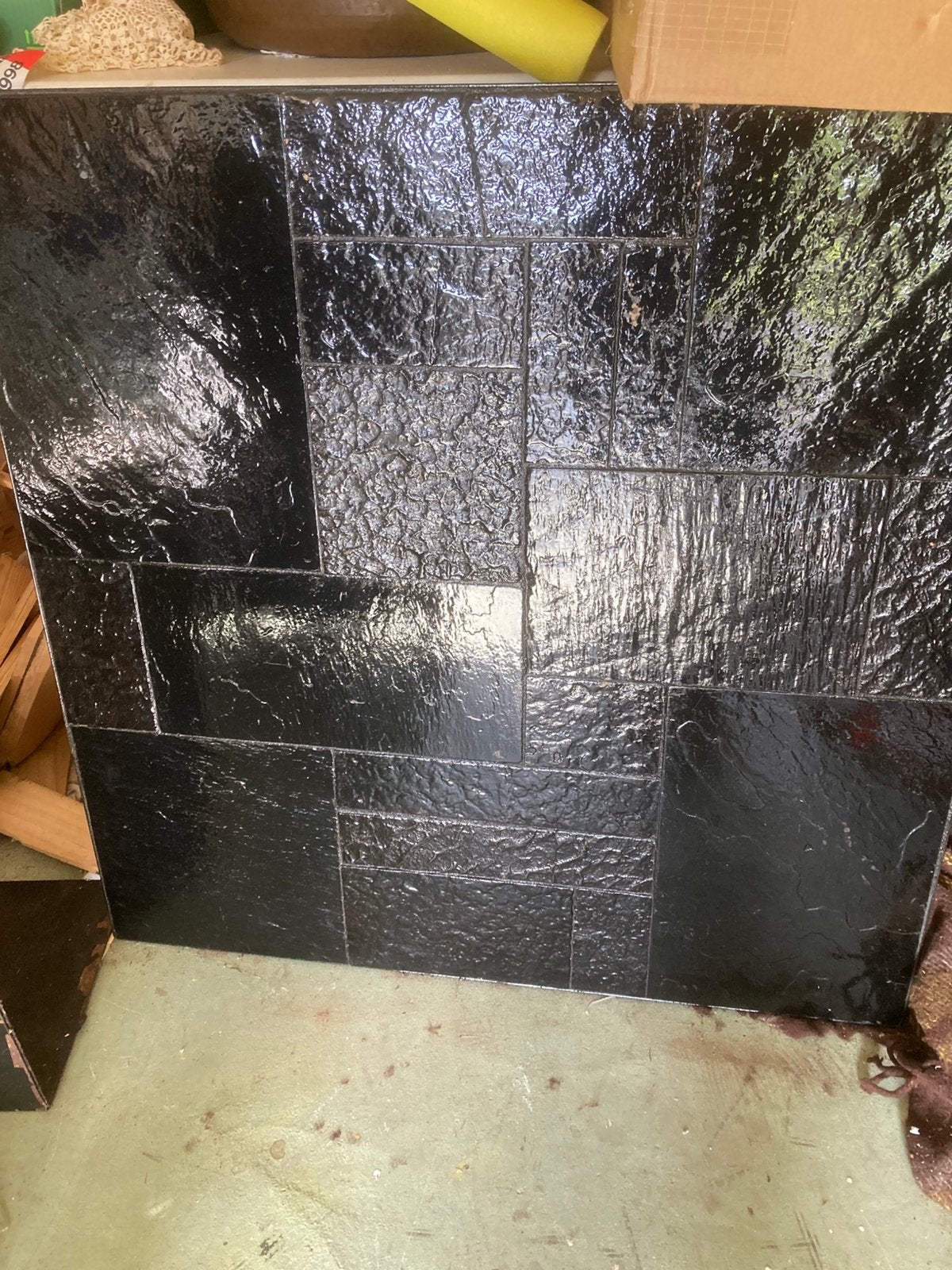 Zwart Stenen salontafel in beton. Met onderstel, Doe-het-zelf en Verbouw, Ophalen, Gebruikt, Overige materialen, 20 tot 50 mm