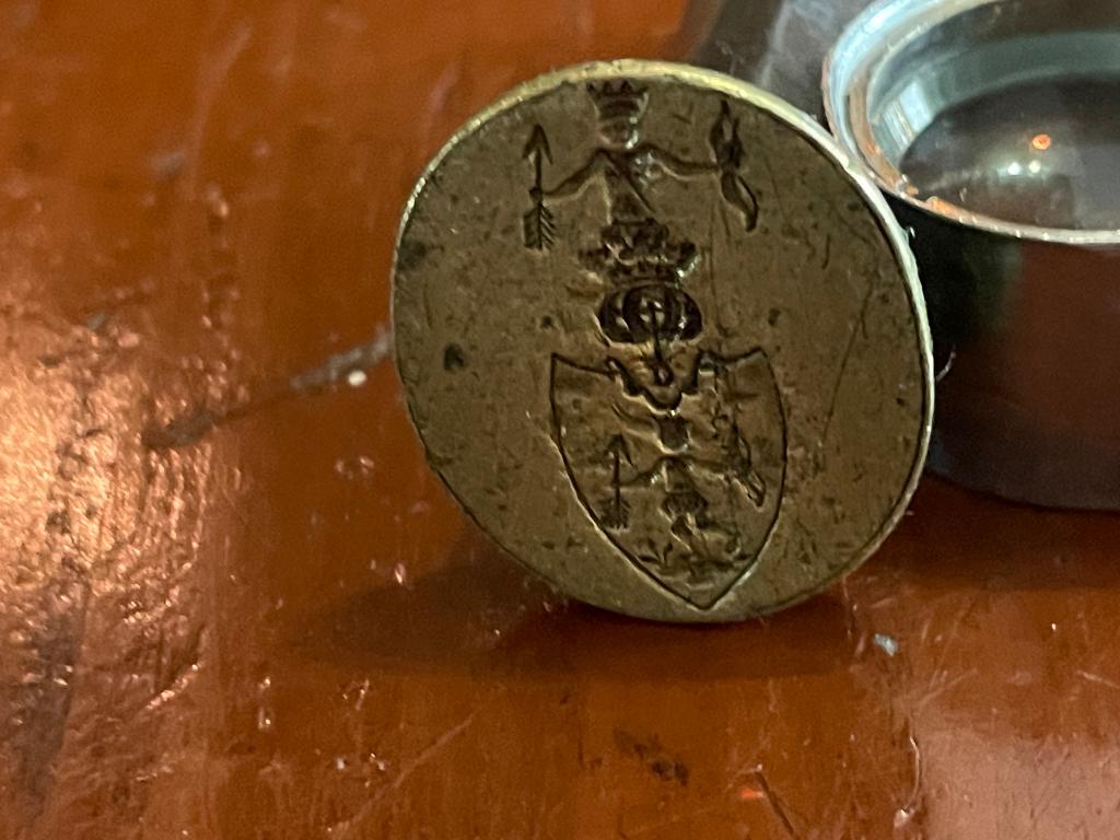 18de eeuw cachet signet stempel familiewapen heraldiek, Ophalen of Verzenden