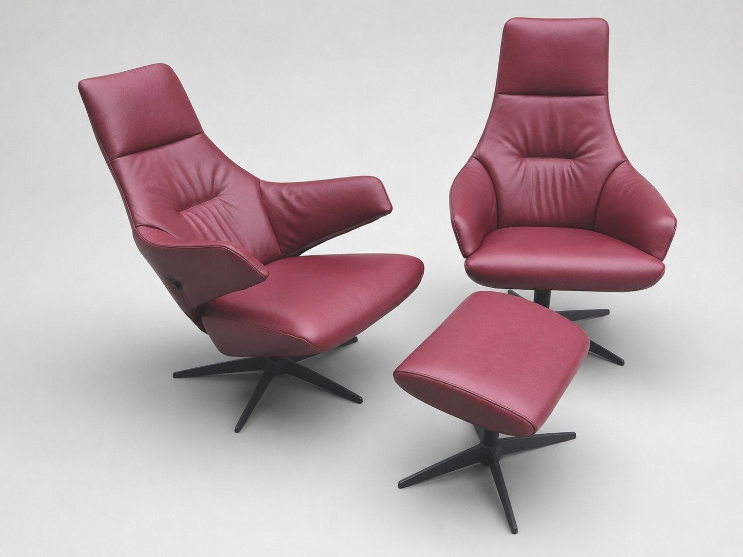 2 x Gealux Design Evolution Basic  Relaxfauteuil + Hocker, Ophalen, Jori rolf benz prominent leolux, 75 tot 100 cm, Zo goed als nieuw