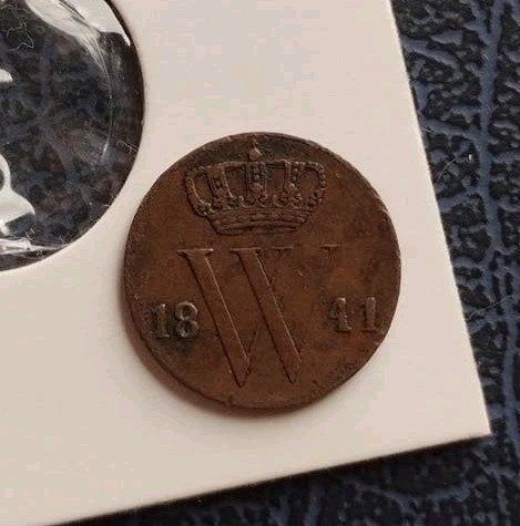 Mooie schaarse halve (1/2) cent 1841 - Willem II, Verzenden, Koning Willem II, Overige waardes, Losse munt