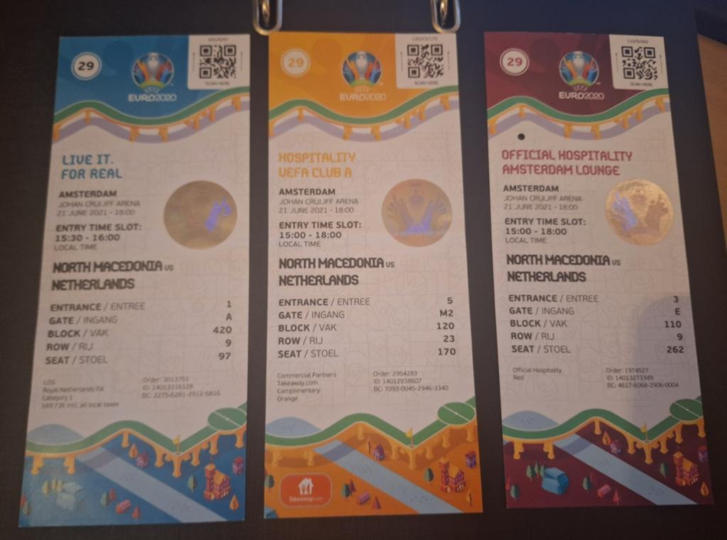 3 TICKETS EURO 2020 Nederland v Noord Macedonie, Ophalen of Verzenden, Nieuw, Overige binnenlandse clubs