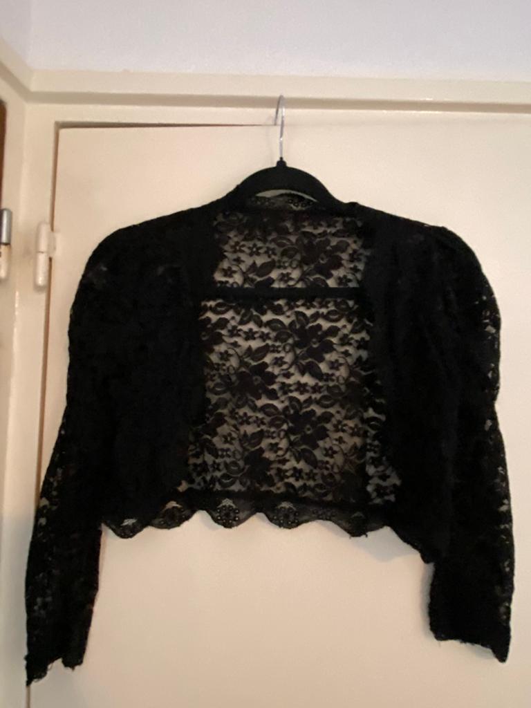 Zwart kanten vestje, mt 36, Ophalen of Verzenden, Zo goed als nieuw, Maat 36 (S), Zwart