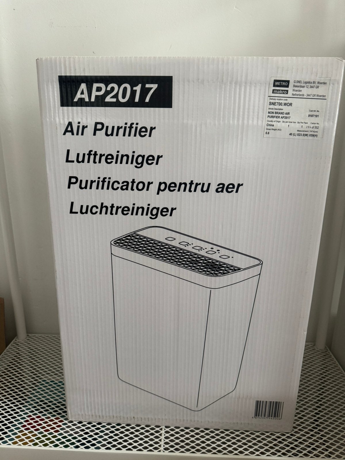 Luchtreiniger AP2017 (Air Purifier), Ophalen of Verzenden, Nieuw