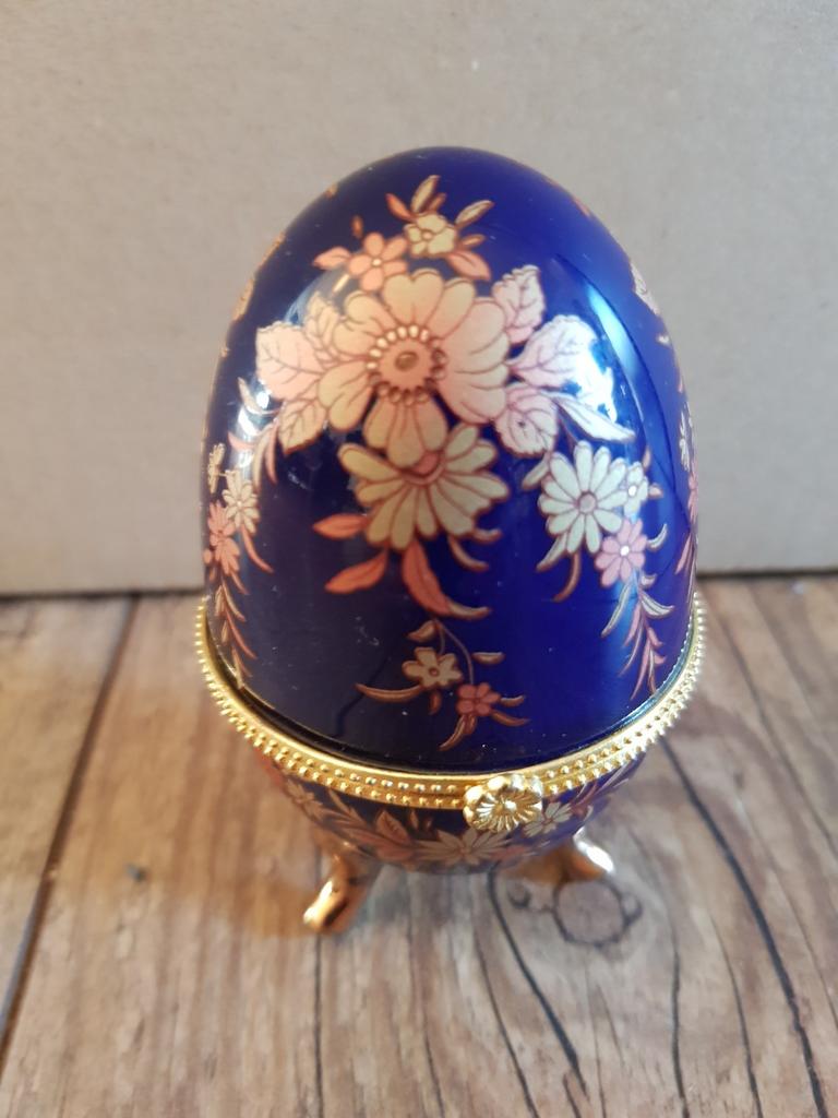 fabergé-stijl porseleinen juwelen doosje ei, Ophalen of Verzenden