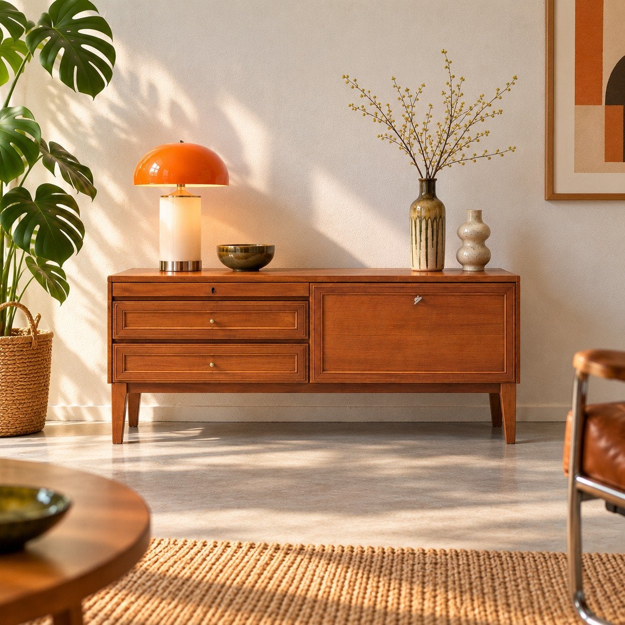 Vintage Mid-Century Teak Dressoir, Jaren '60., Gebruikt, 100 tot 150 cm, Teakhout, Ophalen of Verzenden