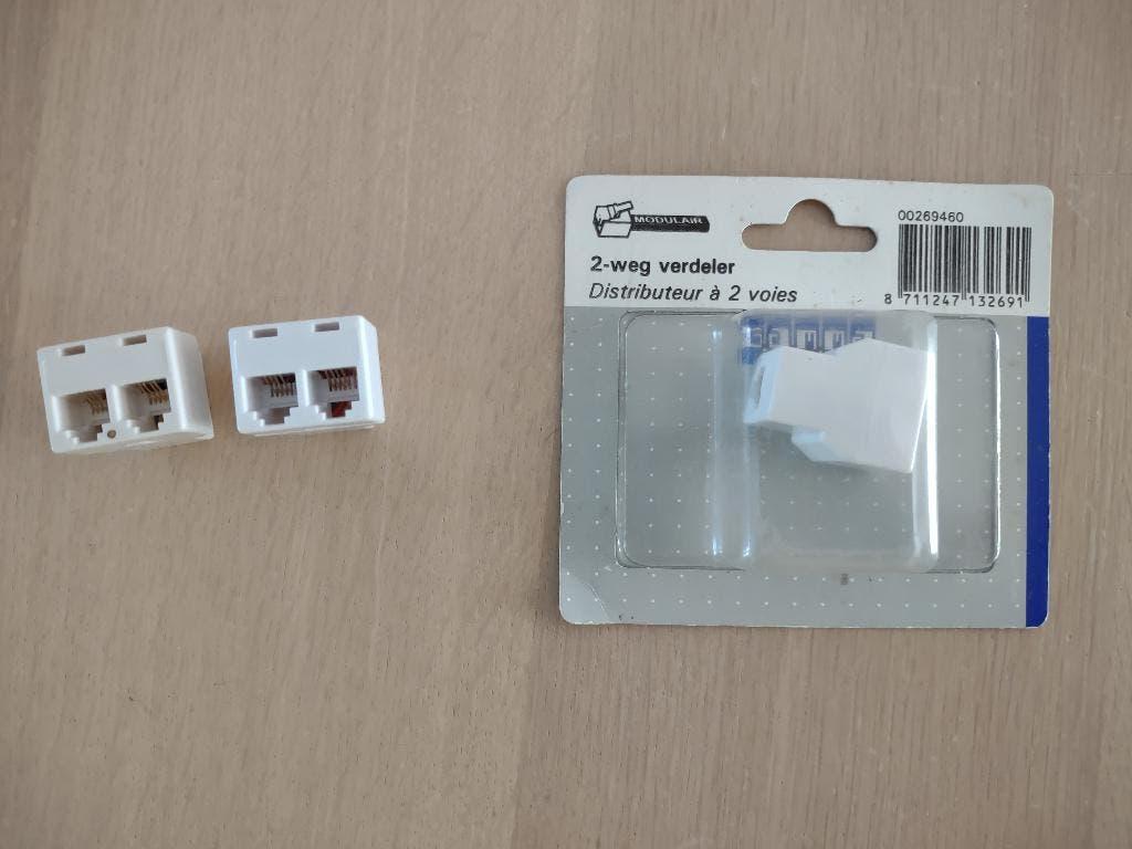 3 x Modulaire 2-weg verdelers, Ophalen of Verzenden, Nieuw, Minder dan 2 meter, Overige kabels