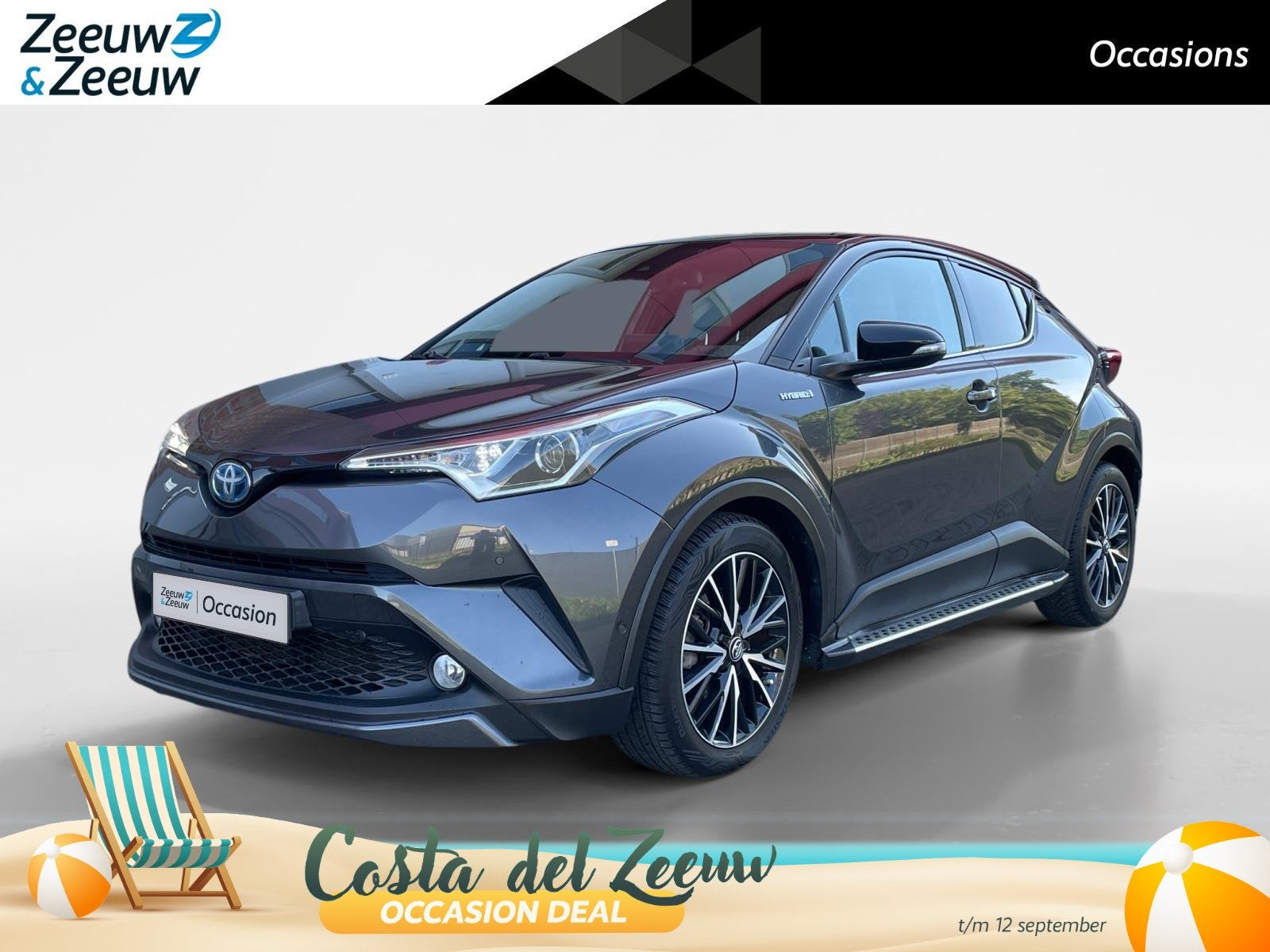 Toyota C-HR 1.8 Hybrid Bi-Tone | Side Bars| Leer| Lichtmetal, Auto's, 12 maanden, 4 cilinders, 122 pk, 26 km/l