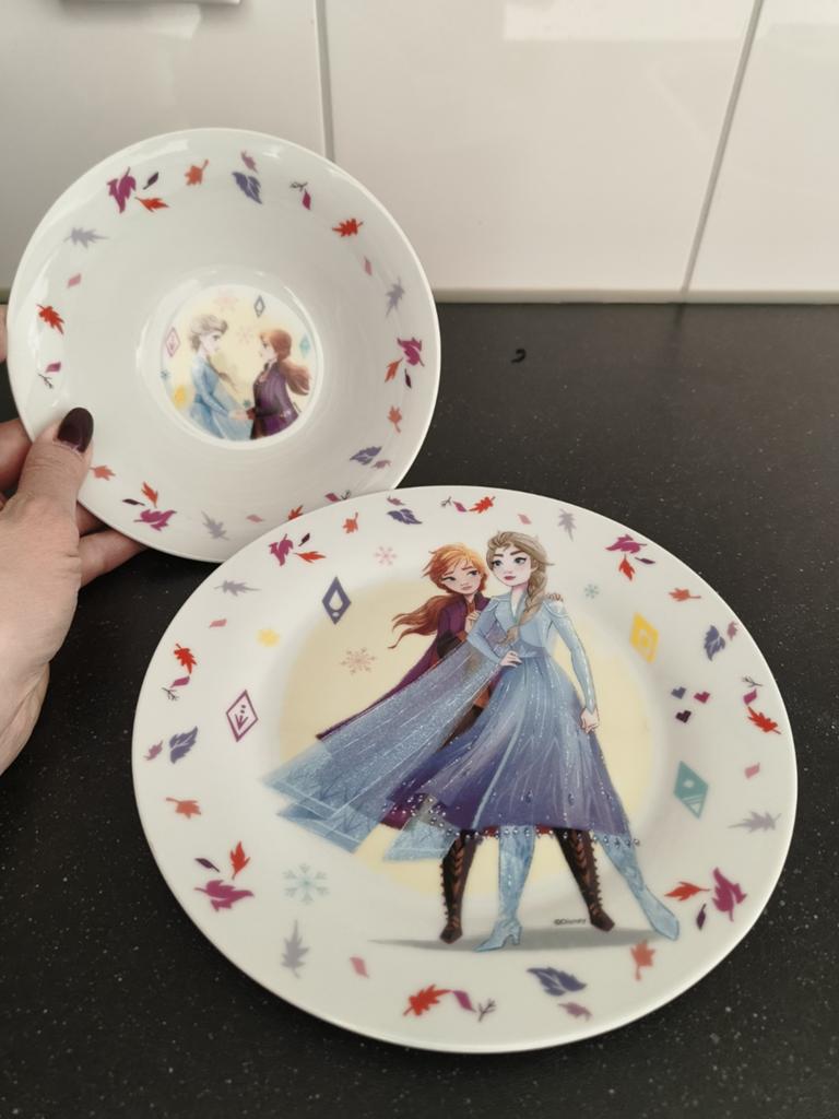 Frozen Elsa ontbijtbord + schaaltje, Ophalen of Verzenden, Zo goed als nieuw, Bord(en), Overige stijlen