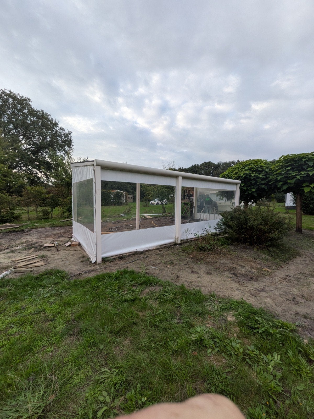Overkapping met verandazeilen, Ophalen
