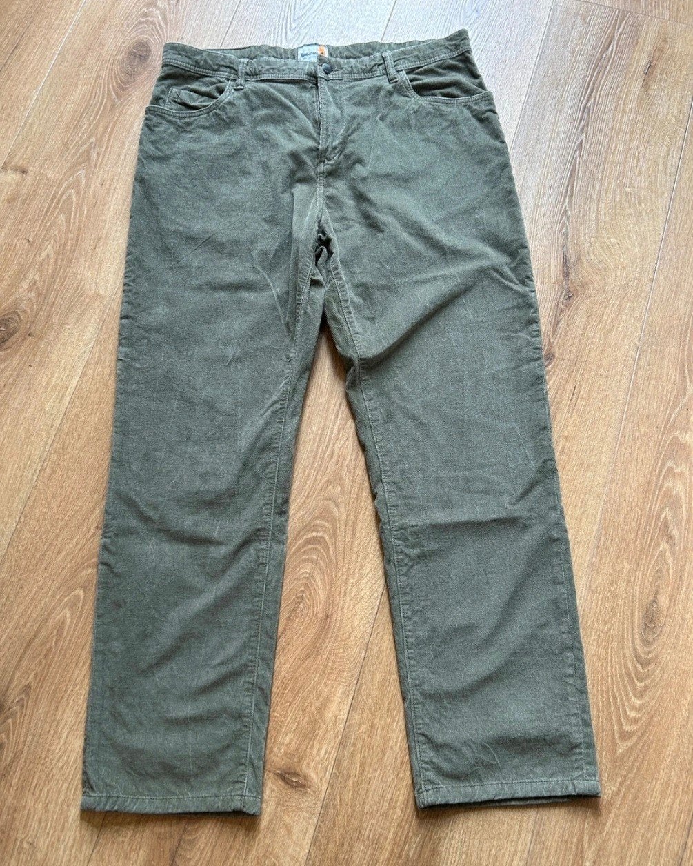 Groene ribfluwelen/ corduroy Timberland broek maat 36/ 32, Timberland, Maat 56/58 (XL), Ophalen of Verzenden, Zo goed als nieuw