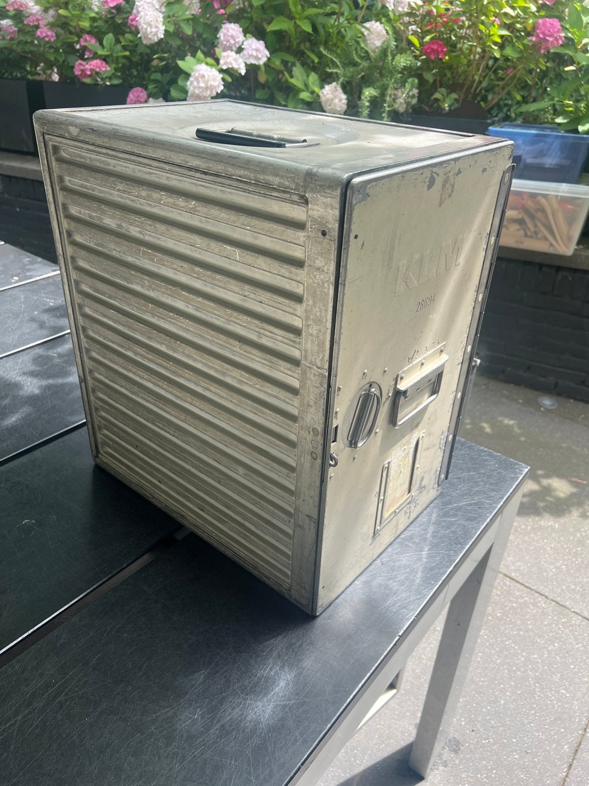 Vintage KLM vliegtuig trolley / galley cart, Ophalen