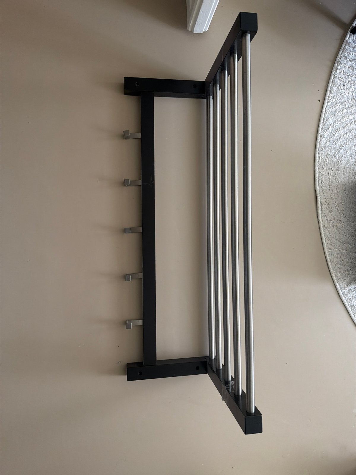 Wandkapstok met rek - Zwart/Metaal (79x25x32 cm), Huis en Inrichting, Woonaccessoires | Kapstokken, Gebruikt, Minder dan 100 cm