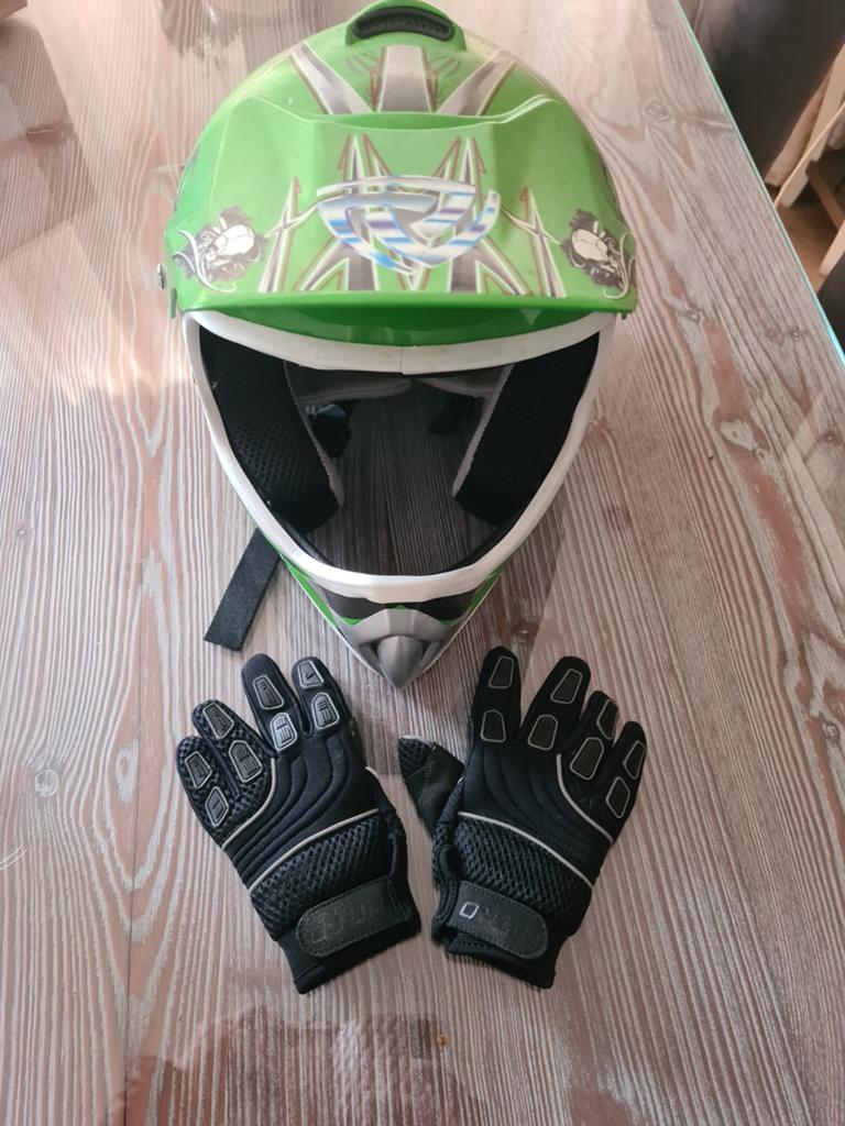 Cross helm en handschoenen 5 jaar, Motoren, Ophalen of Verzenden, Tweedehands, Handschoenen