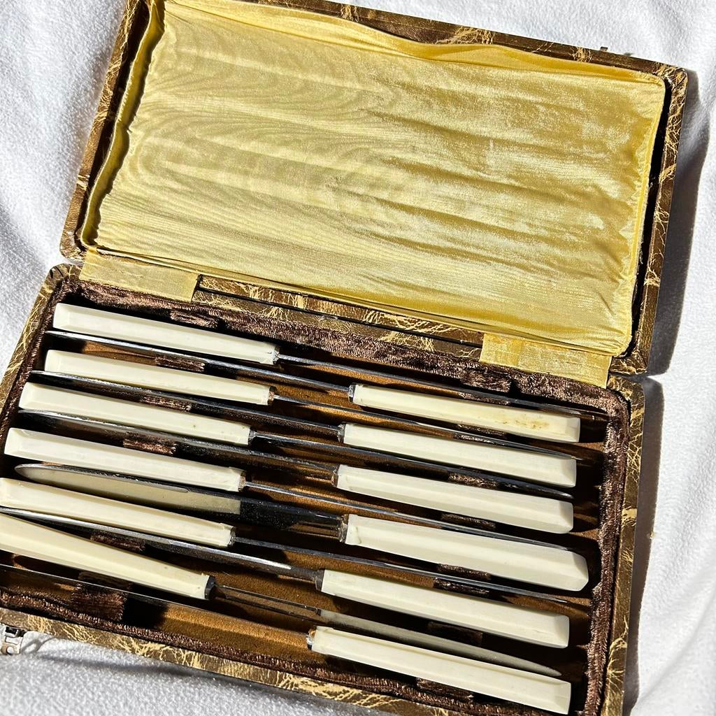 Doos met antieke messen, 12 stuks, in originele doos, Ophalen of Verzenden