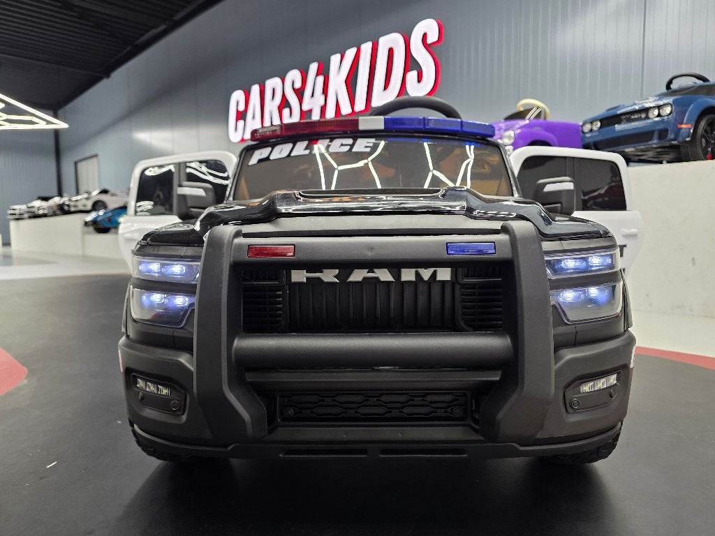 Kinderauto Dodge RAM politie - soft start - 2 kids - RC, Ophalen of Verzenden, Nieuw, Afstandsbediening
